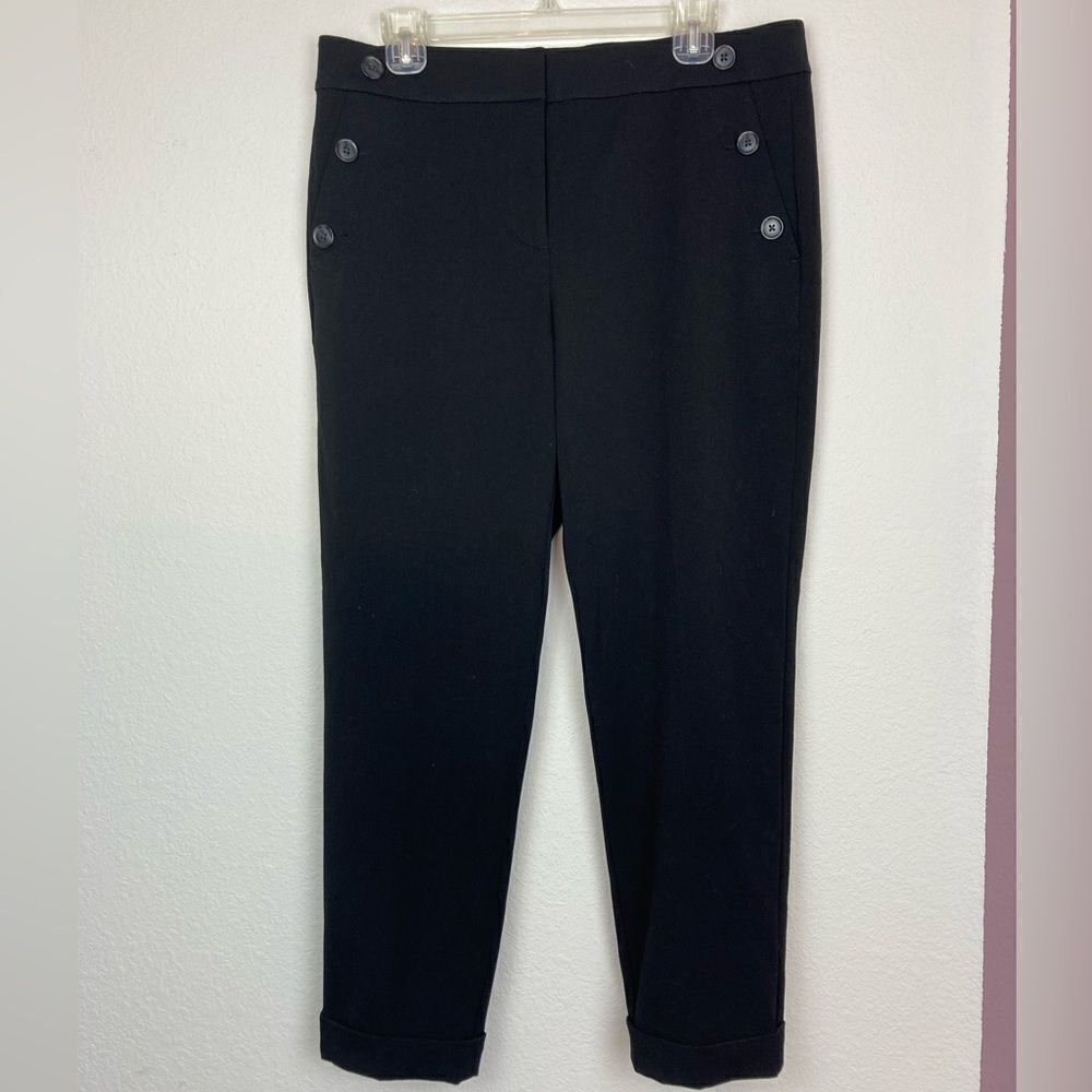 LOFT NWT cuffed crop trousers w/ buttons on front pockets